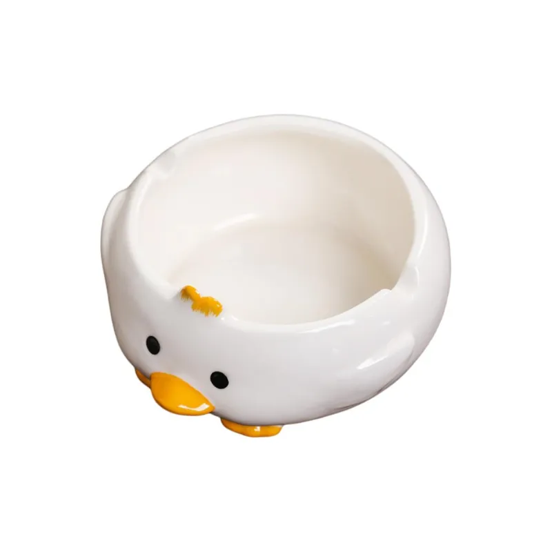 JIANYUJIAFANG Ashtray Ceramic, Ashtray, Creative Cute Duck Cartoon Small Animal Home Living Room Bedroom Office-1