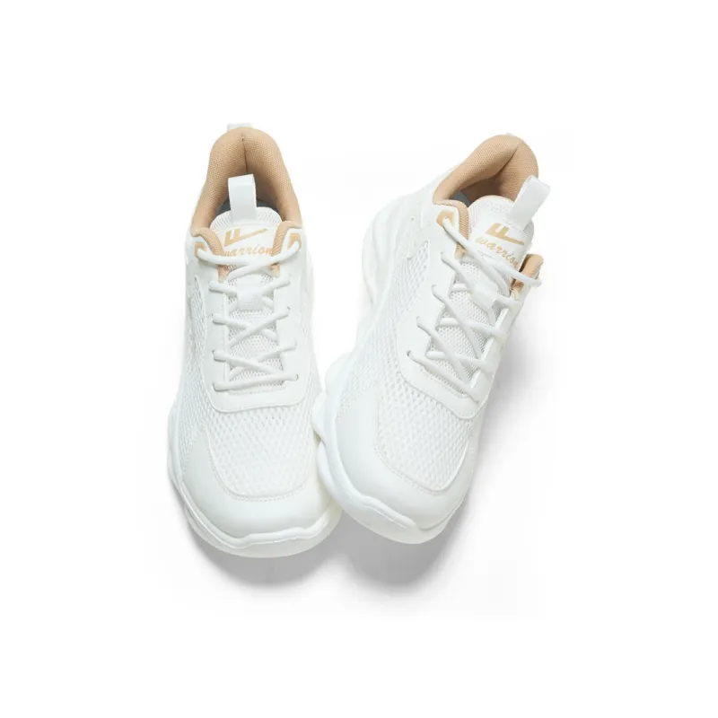Warrior Slip Resistant, Abrasion Resistant, Breathable Low Top Casual Running Shoes Men's White Khaki-2
