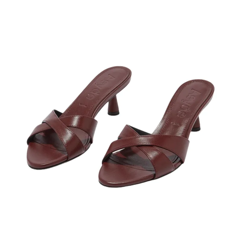 Aeyde Slide Slippers 5.5cm Women's Dark Red-2