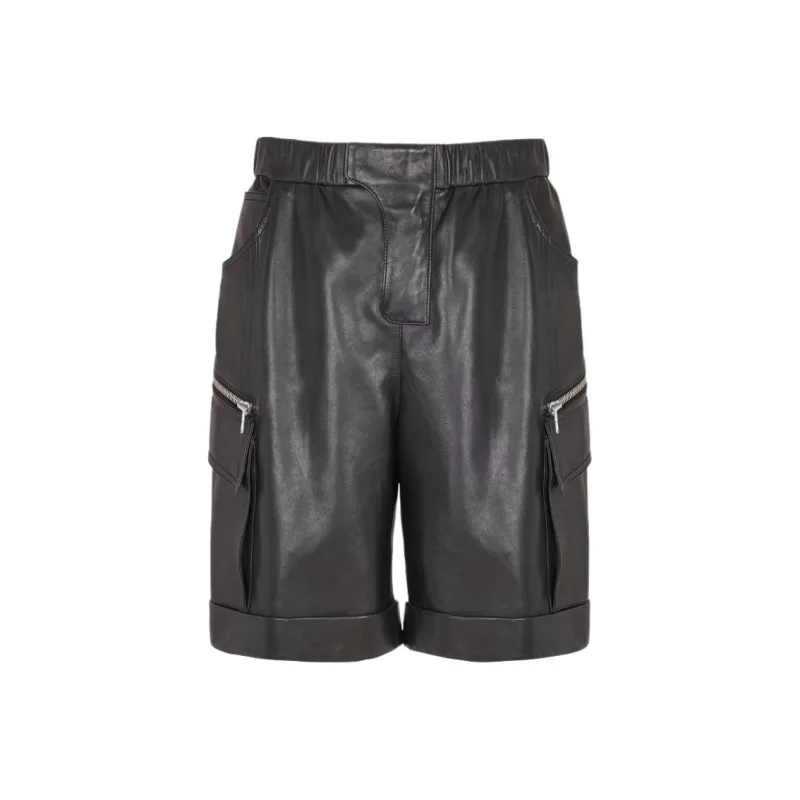 BALMAIN Leather Cargo Shorts-0