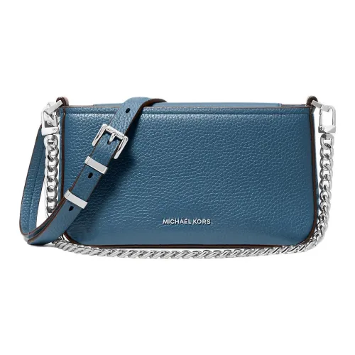 MICHAEL KORS Bryant Litchi Grain Leather Crossbody Bag, Shoulder Bag Trumpets Women's Dark Blue