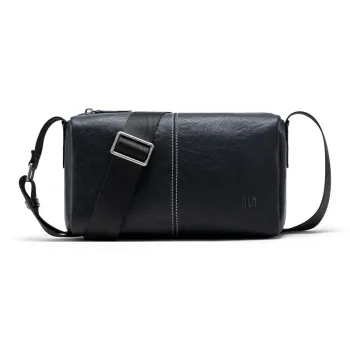 HLA Cow Leather One Shoulder Underarm Crossbody Bag Unisex Black