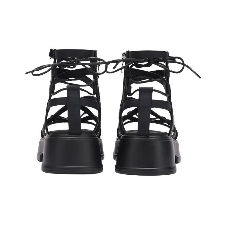 DAPHNE Roman Sandals Women's Black-6