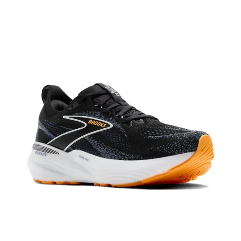 Brooks Glycerin GTS Anti-Slip Wear-Resistant Low-Top Running Shoes Unisex Black White Orange-2