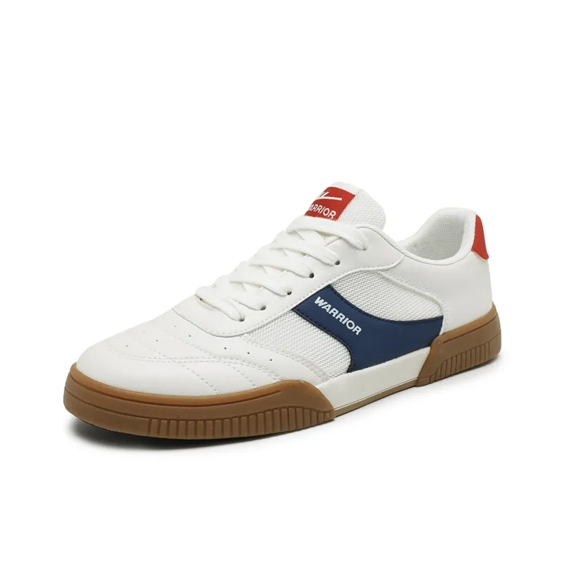 Warrior Coverage Abrasion Resistant, Breathable Low Top Skateboard Shoes Men's Beige Blue Red-1
