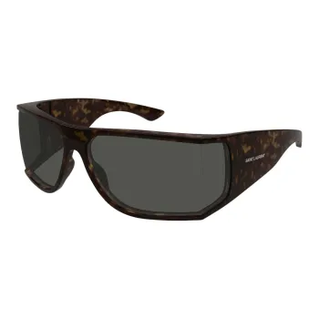 SAINT LAURENT Injection Molded Irregular Shape Sunglasses Unisex Tortoiseshell