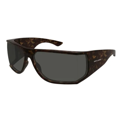 SAINT LAURENT Injection Molded Irregular Shape Sunglasses Unisex Tortoiseshell