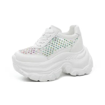 Shoe cabinet floral language Chunky Sneakers Women's Low Top White