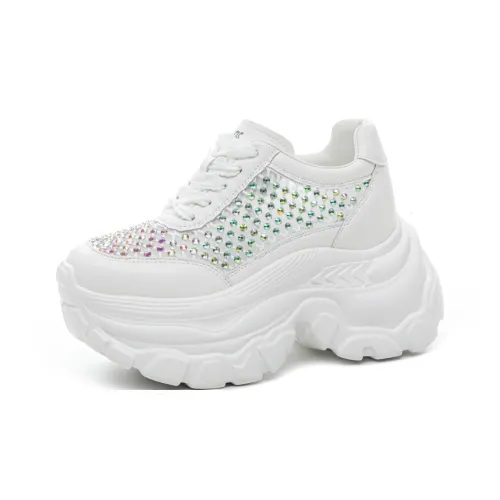 Shoe cabinet floral language Chunky Sneakers Women's Low Top White