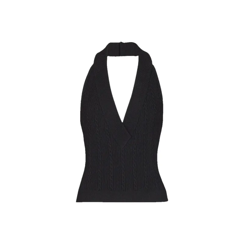 BALMAIN Cable knit Halterneck Top-0