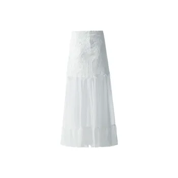 ZXZA Casual Long Skirts Women's White