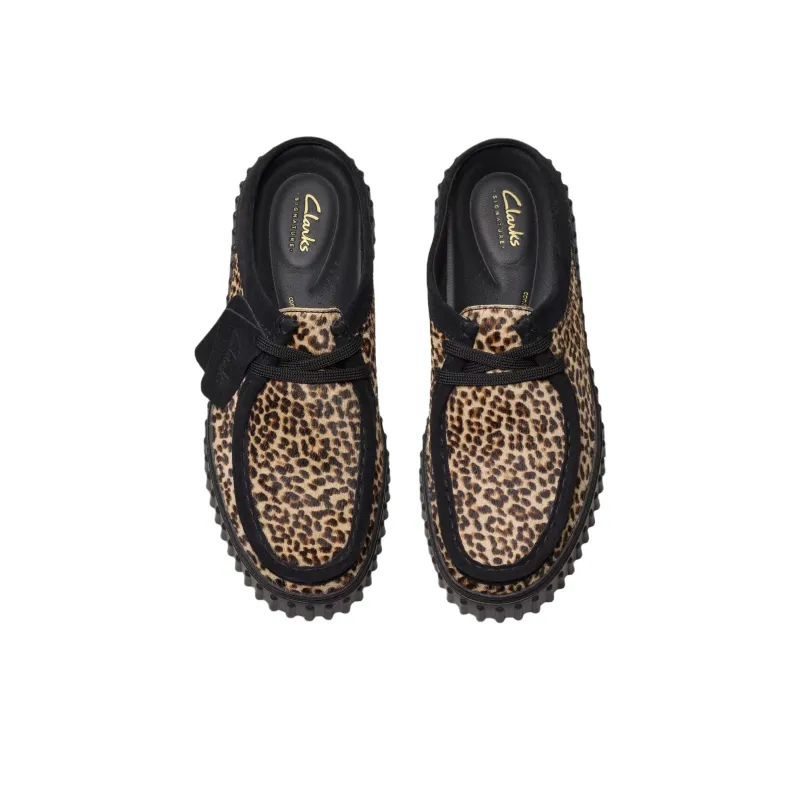 Clarks Rubber Sole Abrasion Resistant Closed Toe Slippers Women's Leopard Print-3