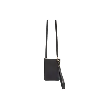 JIL SANDER Leather Crossbody One Shoulder Clutch Medium Size Unisex Black