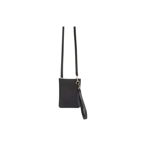 JIL SANDER Leather Crossbody One Shoulder Clutch Medium Size Unisex Black