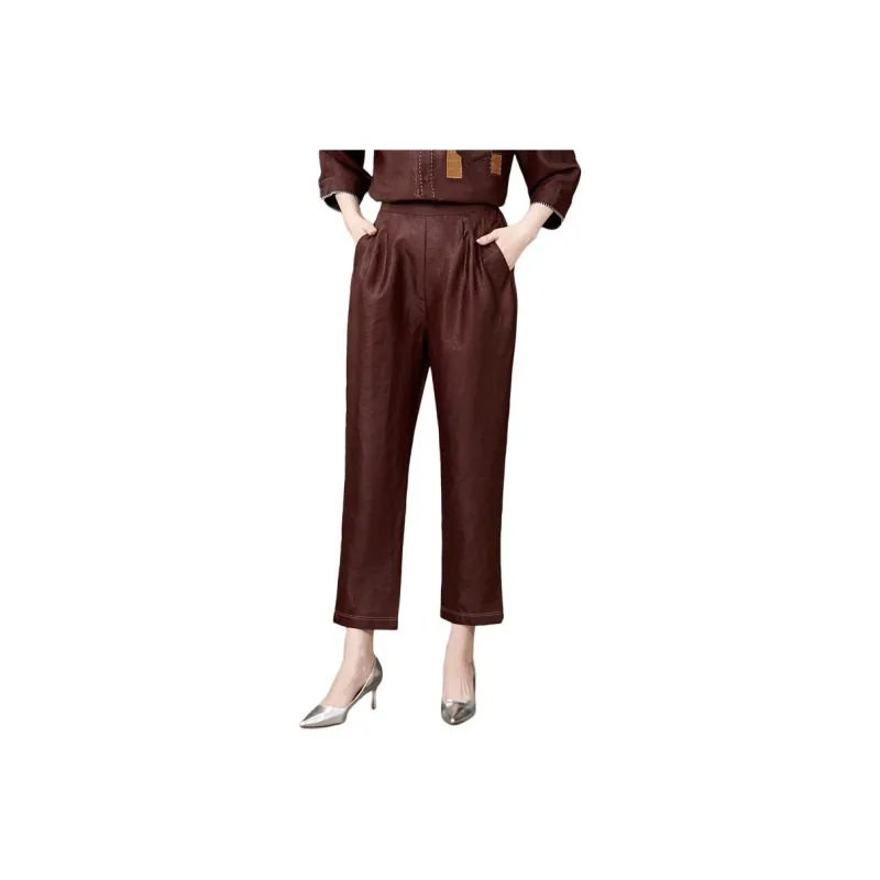 Yi Mengyuan Silk Casual Pants Women's-0
