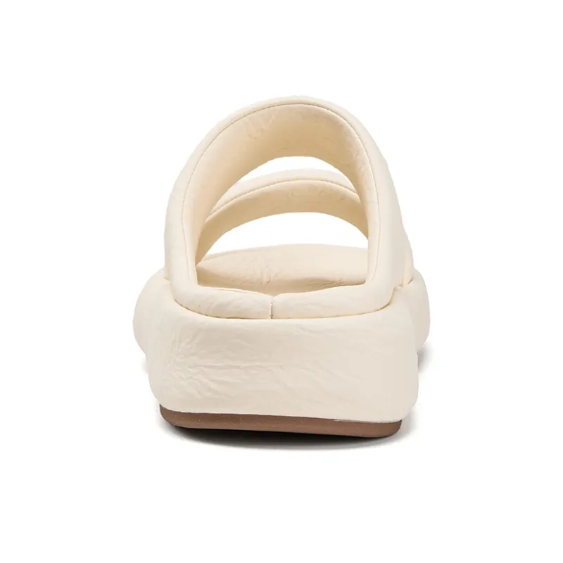 La Chapelle Quiet Slip Resistant Slide Slippers Women's Beige-3