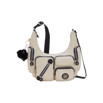 Kipling Recycled Polyamide Shoulder Bag Trumpets Unisex Beige