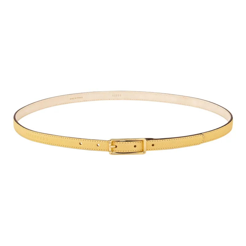 LONGCHAMP Cow Leather Belts Women's Yellow Width 1.5CM-0