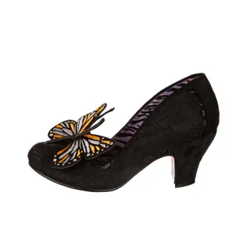 IRREGULAR CHOICE Madam Mariposa Chunky Heel High Heels 7.2cm Women's Black