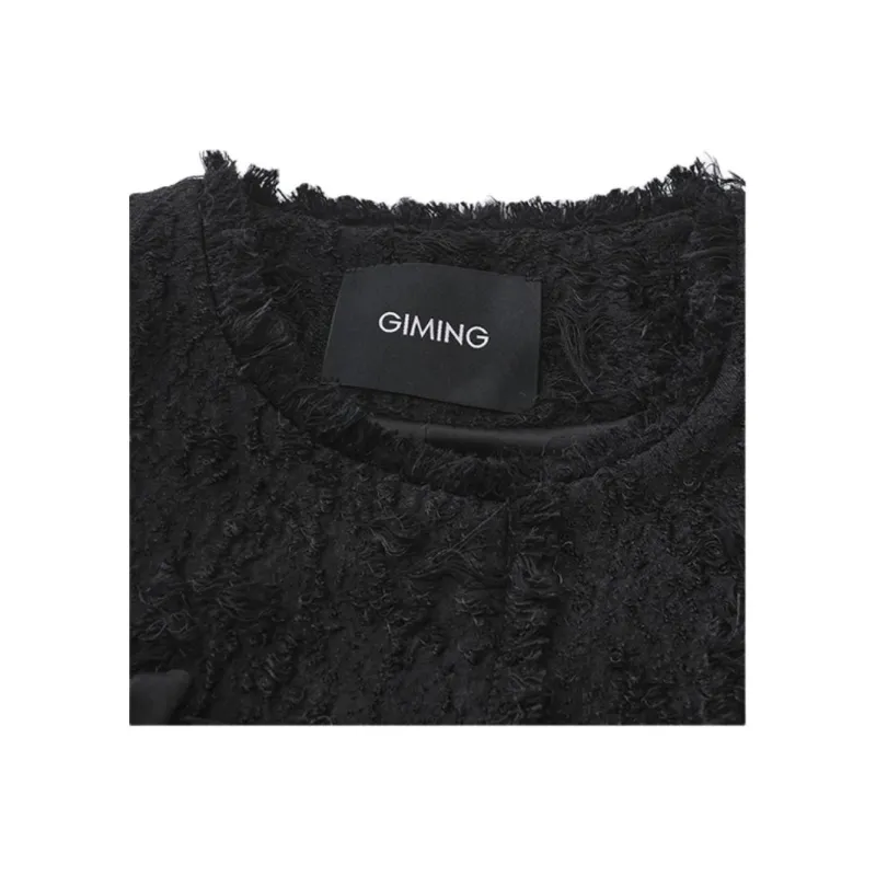 GIMING Cropped Coats Women's Black-3