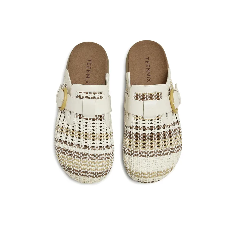 Teenmix Rubber Sole Quiet Abrasion Resistant Slip Resistant Closed Toe Slippers Women's-2