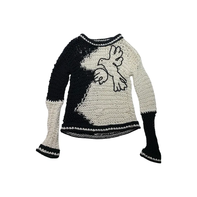 CHANEL 22C Early Spring Vacation Collection Knitwear Women's Black White-0