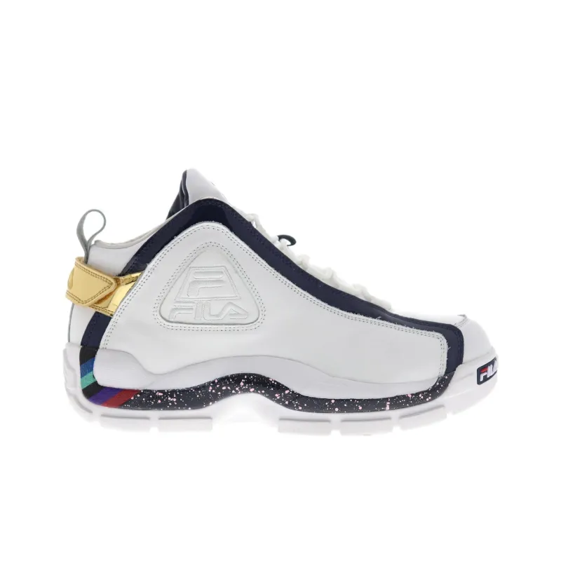 FILA Grant Hill 2 Anti Slip Wear Resistant Mid Top Vintage Basketball Shoes Men's White-1