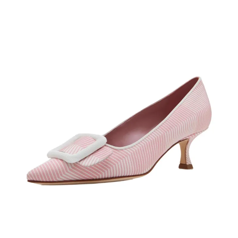 MANOLO BLAHNIK Maysalepump Slim Heel High Heels 5cm Women's Pink-2