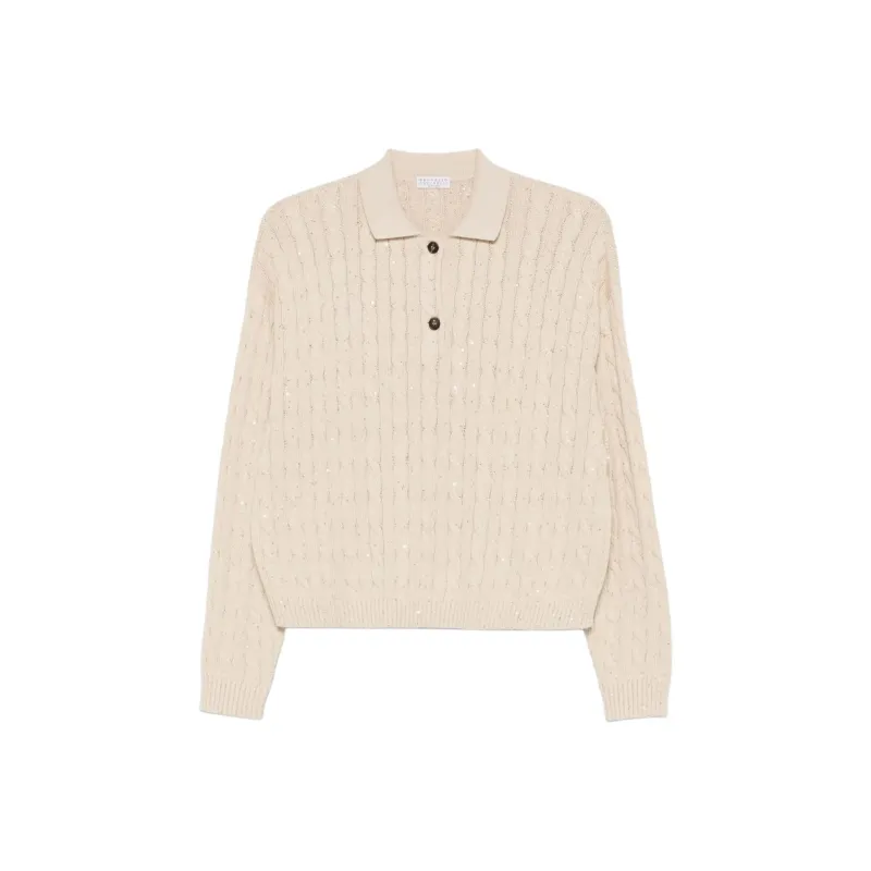 Brunello Cucinelli Cable knit Polo Shirt-0