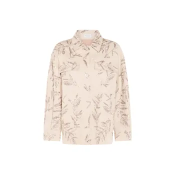 Brunello Cucinelli Sequin embellished Leaf print Shirt