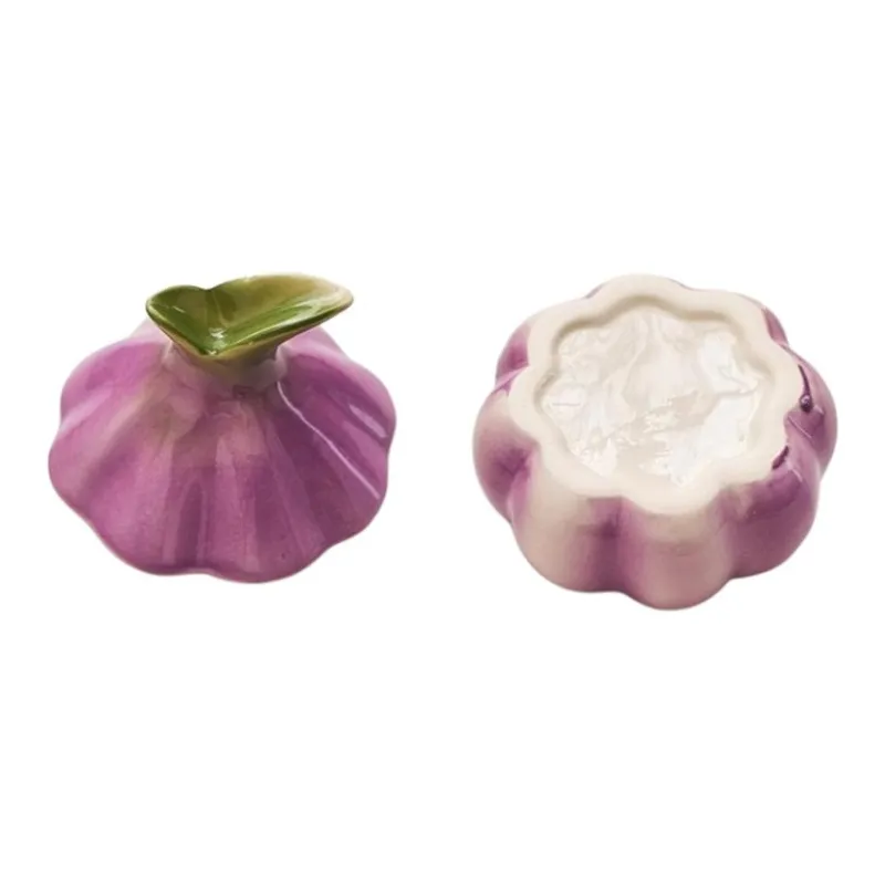 JIANYUJIAFANG Garlic Ceramic Ashtray With Lid, Dustproof, Creative, Cute, Quirky, Living Room, Bedroom-3