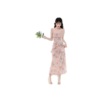 Mu Xiao Xin Slip Dresses Women's Pink Purple