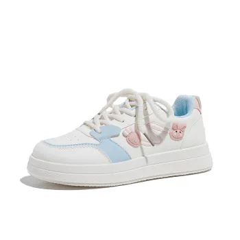 Babaya Skateboard Shoes Women's Low Top White Blue/White Pink