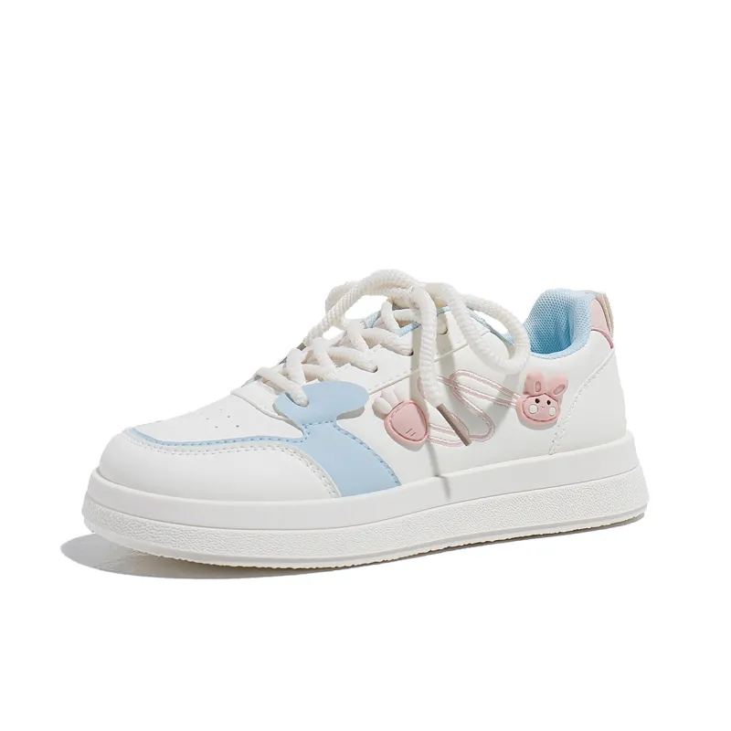 Babaya Skateboard Shoes Women's Low Top White Blue/White Pink-0
