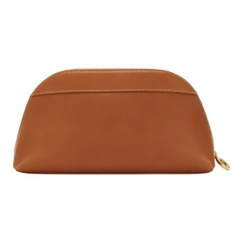 SAINT LAURENT Leather Clutch Trumpets Women's Brown