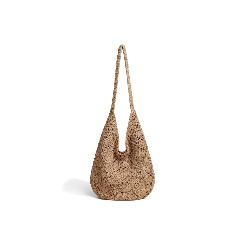 C°BANNER Fabric Shoulder Bag Medium Size Women's Ecru/Khaki-8