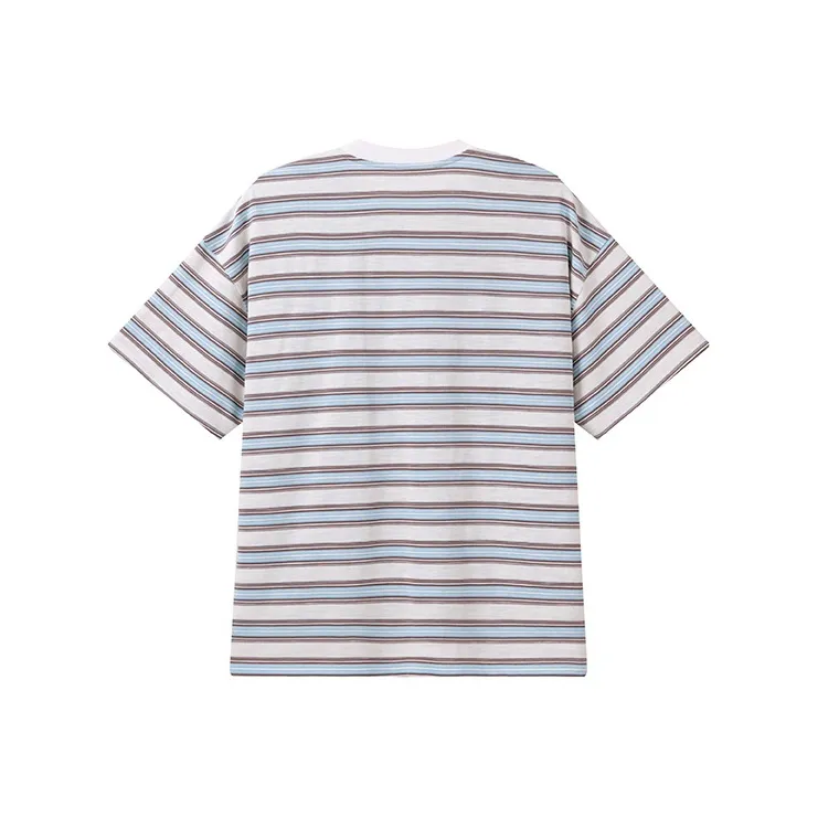 YK&YB T Shirts Unisex Blue Stripes Pattern-1