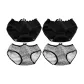 Pure Black *2+Leopard Print *2 (4 Pack)