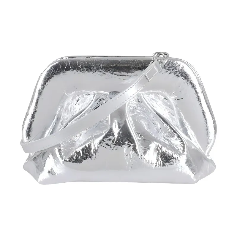 THEMOIRE GEA Polyurethane Clutch Women's Silver-3