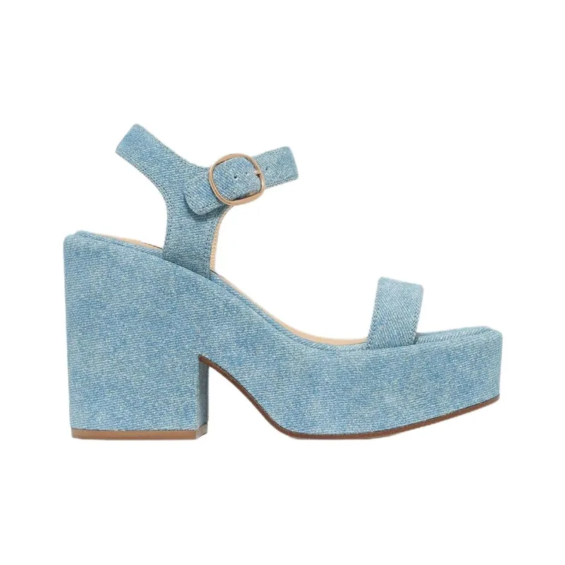 GABRIELA HEARST Iman One Strap Sandals 10cm Women's Blue-1