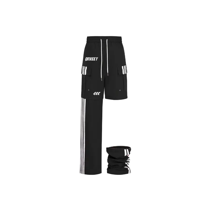 Qnxeey Casual Pants Unisex Black-0