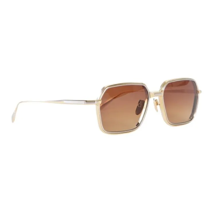 JACQUES MARIE MAGE Titanium Irregular Shape Sunglasses Men's Gold-1