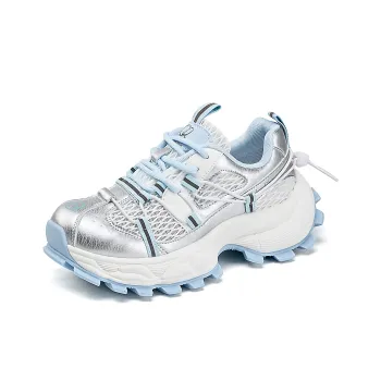 La Chapelle Anti Slip Wear Resistant Low Top Chunky Sneakers Women's Blue