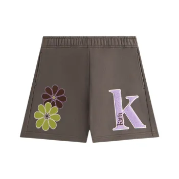 KITH Rayne Floral Sports Shorts Women's Hematite Color