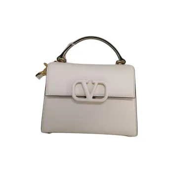 Valentino VSLING Grain Calfskin Shoulder Bag, Crossbody Bag, Handbag Trumpets Women's White