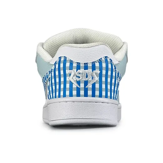 LuzaoT SUPER DRAG Low Top Skateboard Shoes Women's White Blue Green-4