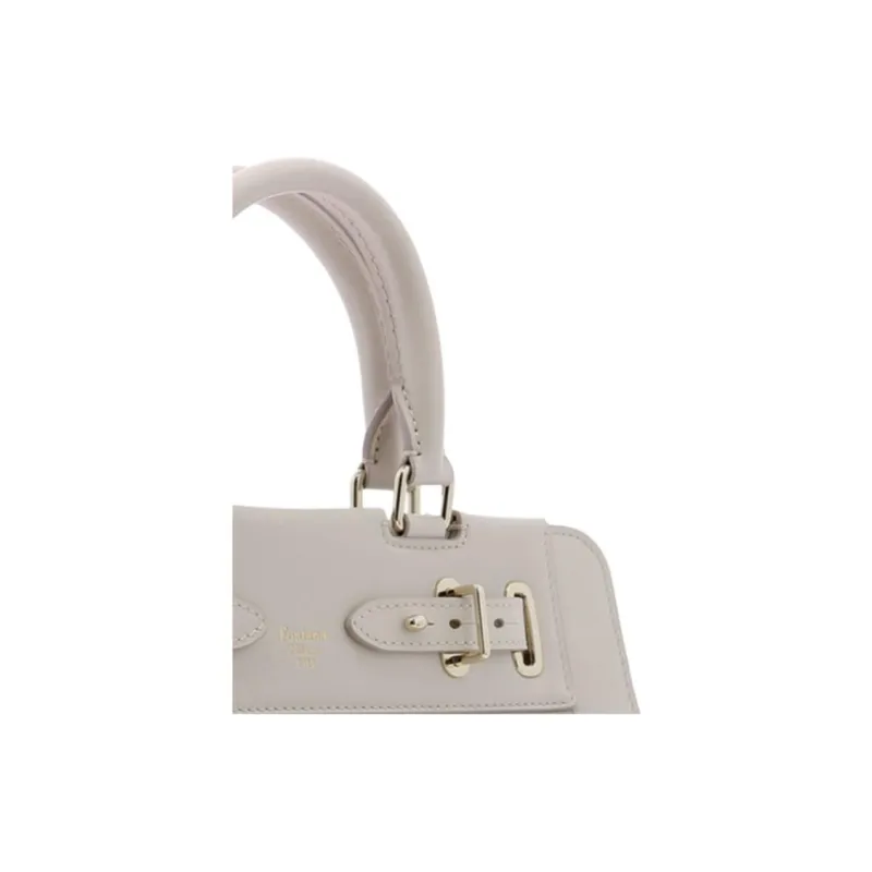 Fontana Milano 1915 Cow Leather Handbag Women's Gray-4