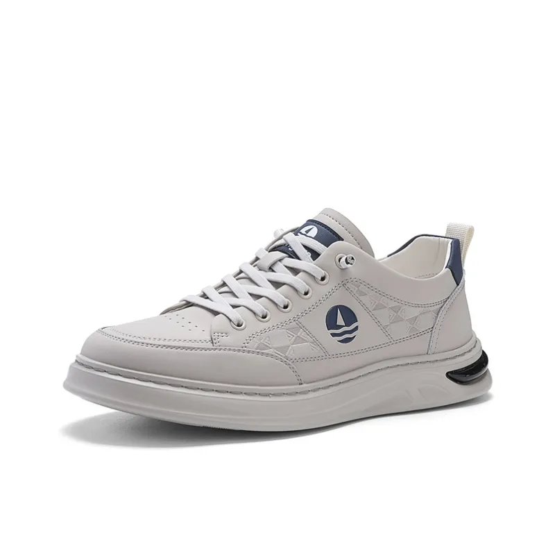 NAVIGARE Height Increasing Low Top Skateboard Shoes Men's Gray-1