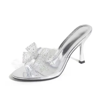TATAYA Rubber Sole Abrasion Resistant Slide Slippers Women's Silver