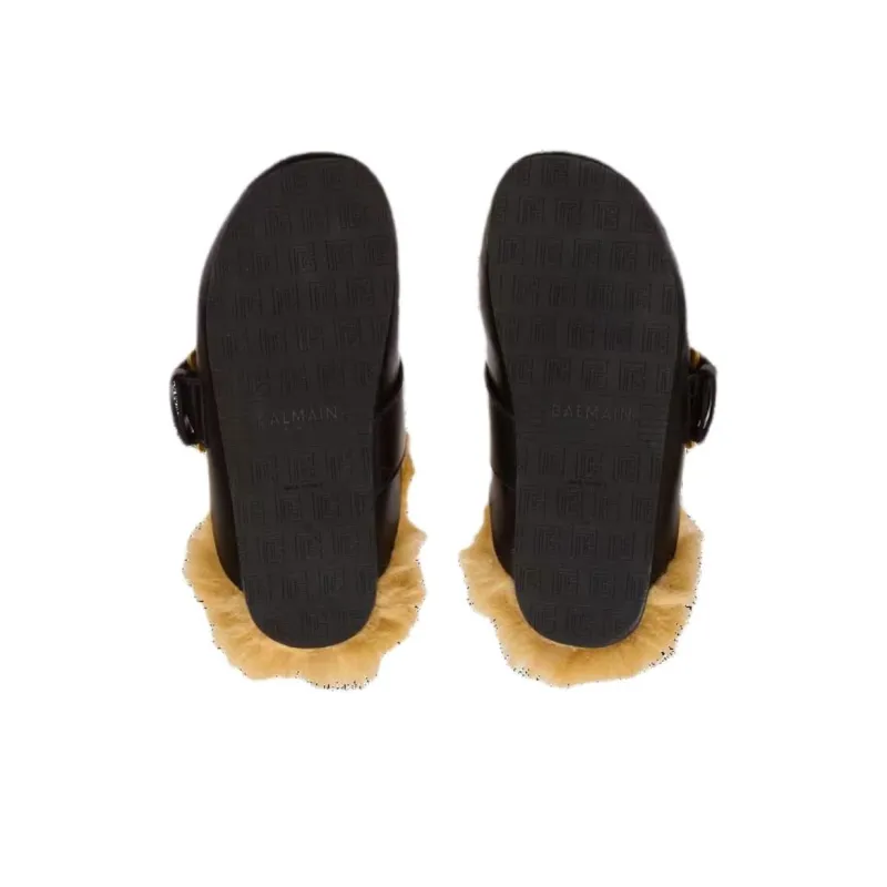 BALMAIN Closed Toe Slippers Men's Black-5
